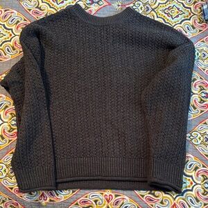 Universal Thread Womens Textured Black Crewneck Sweater